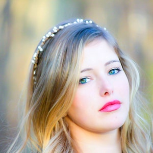 Bruidshoofdband wit hoofddeksel Rustieke Woodland Crown bos bruidskrans bruiloft accessoires