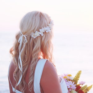 wedding accessories, bridal flower crown, wedding headpiece, headband, head wreath in seafoam, hair accessories, bridal, flower girl image 4