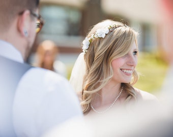 bridal hair acessories, cherry blossom flower crown, wedding headpiece, woodland flower, bridal hair flower, rustic wedding, bridal headband