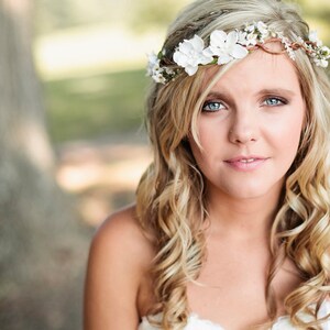 wedding headband, Bridal Flower hair, wedding accessories, wedding headpiece, Headband, head wreath, hair accessories, flower girl image 4