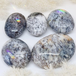 Dendritic Opal Palm Stone, Dendritic Opal, Opal Palmstone, Dendritic Opal Palmstone, Dendritic Opal Pocket Stone