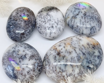 Dendritic Opal Palm Stone, Dendritic Opal, Opal Palmstone, Dendritic Opal Palmstone, Dendritic Opal Pocket Stone