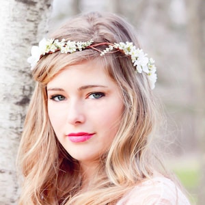 bridal hair acessories, wedding headpiece, woodland flower, bridal hair flower, rustic wedding, bridal headband image 1