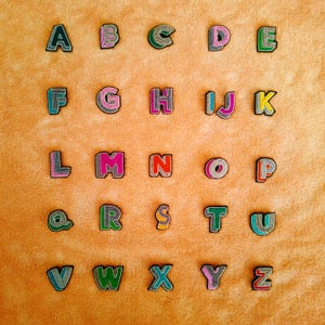 Letter jewelry - Custom Initial, Handcrafted Metallic Texture Personalized Name