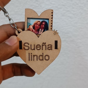 Chaveiro com foto em formato de coração