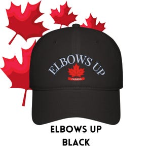 ELBOWS UP CANADA hockey quote Canada Proud Patriotic Hat, Canadian Design, Low profile baseball cap Canada is not for sale, Quality Printing