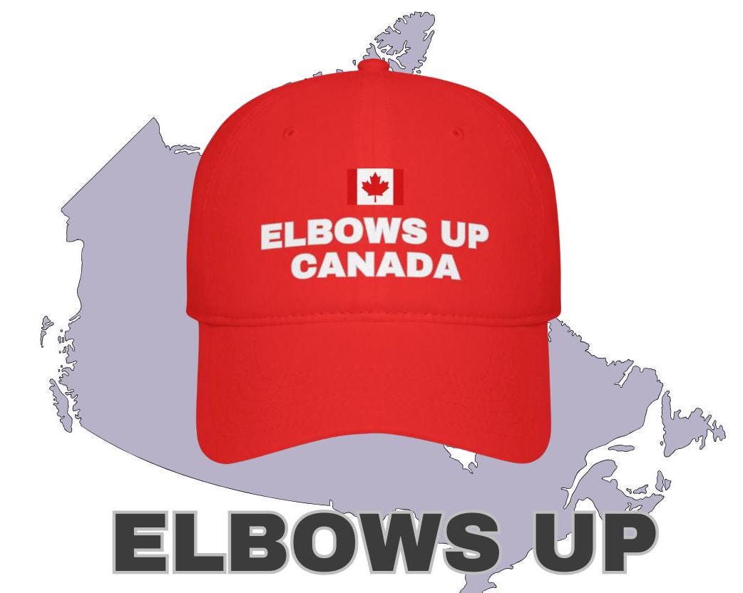 ELBOWS UP CANADA Baseball Hat | Canadian Patriotism | Canada Pride Cap | Quality Printed in Canada Hat for True North Strong & Free