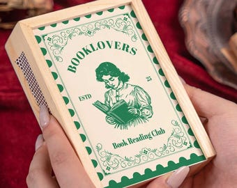 Personalisierte Buchliebhaber Geschenk Streichholzschachtel, personalisierte Buch Club Gastgeschenke, Leser Geschenk, Lese Zubehör, Bücherwurm Geschenke, Bücherwurm Geschenkbox