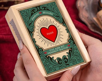Personalisierte große Streichholzschachtel für Paare, perfekte Hochzeitsgeschenke, Einweihungsgeschenke, Jahrestagsgeschenke, Verlobungsgeschenke, beste Hochzeitsgeschenke