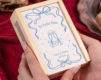 Grande boîte d'allumettes personnalisée pour couple, le cadeau idéal, cadeaux de mariage, cadeau d'anniversaire, cadeau de fiançailles pour femme, cadeau de pendaison de crémaillère