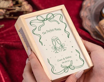 Personalisierte Holz Streichholzschachtel für Paare, Perfekte Hochzeit Gastgeschenke, Jahrestag Geschenke für ihn, Verlobungsgeschenke, Weihnachtsgeschenke