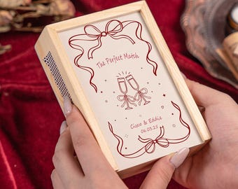Grande boîte d'allumettes personnalisée pour couple, idéale pour un mariage, cadeau d'anniversaire, cadeau de fiançailles, cadeau de pendaison de crémaillère, cadeau de noce