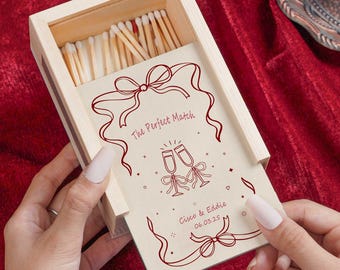 Personalisierte große Streichholzschachtel für Paare, perfektes Geschenk, Hochzeitsgeschenke, Jahrestagsgeschenk, Verlobungsgeschenk für Ehemann, Einweihungsgeschenk