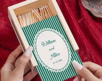 Personalisierte große Streichholzschachtel für Paare, Retro-Streichholzschachtel für Hochzeit, perfektes Geschenk für Paare, Jahrestagsgeschenk, Weihnachtsgeschenke für Brautpaare