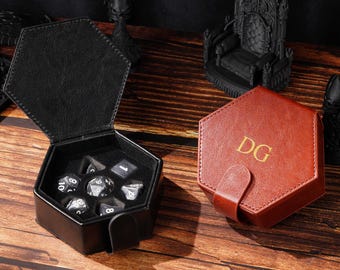 Rangement personnalisé pour jeux de dés, étui en cuir pour donjons et dragons, boîte de dés D&D pour jeu de dés RPG, accessoire de jeu, cadeau pour DM