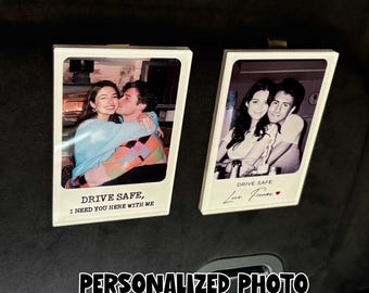 Personalisiertes Paar Foto Auto Visierclip, Fahren Sie sicher Geschenk für Ihn, Geburtstagsgeschenk für Mann, Benutzerdefinierte Acryl Visierclip für Freund