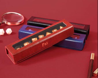 Personalisierte Würfelbox, Leder Würfel Organizer, Daggerheart Würfel, RPG Würfel Rollmatte Tischplatte, Spiel D & D Würfelschale, personalisiertes Geschenk für DM