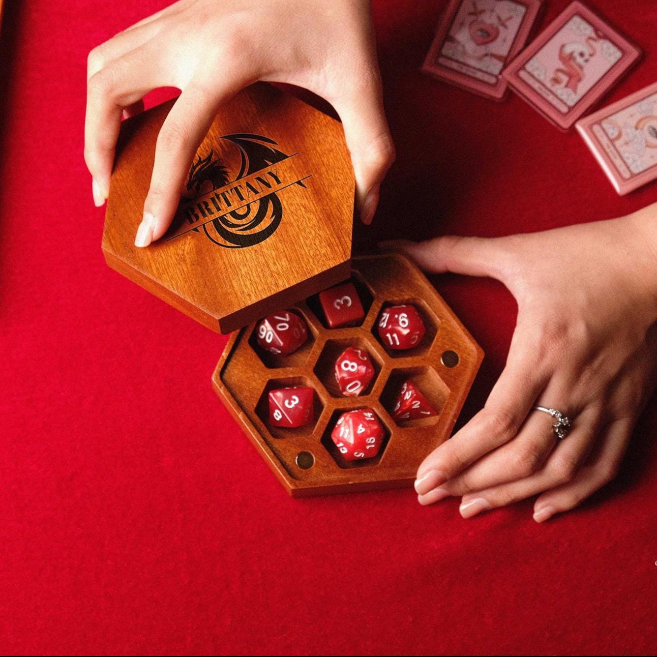 Dice Locker Personalized Dice Box, Wood Dice Organizer, Daggerheart Dice RPG Dice ...
