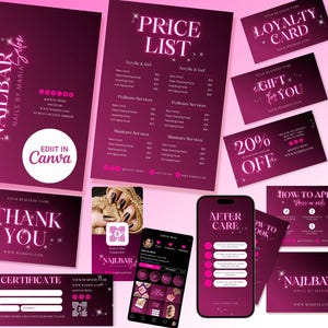 Luxus Press On Nail Business Bundle, Nails Produktverpackungskarte, Anwendungsanleitung Nails Gold Glitter Design, danke bearbeitbar