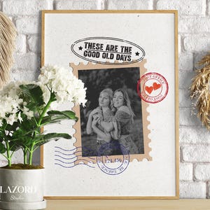 Good Old Days CUSTOM stempelafdruk, gepersonaliseerde slaapzaal, kamergenoten kunst aan de muur, digitale download, personalisatie voor kunst aan de muur en kaartafdrukken
