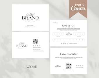 False Nails Sizing Kit Template, Editable Artificial Nails Sizing Chart, Printable Press On Nail Sizing Guide Card, Canva Template, Nail