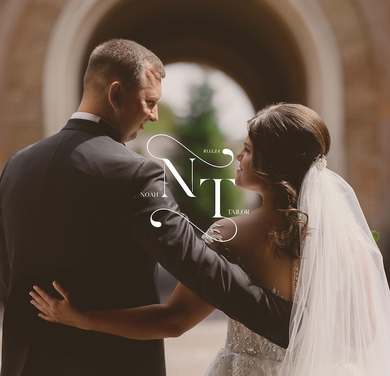 Modern Wedding Logo, Minimalist Wedding Monogram, Initials Logo ...