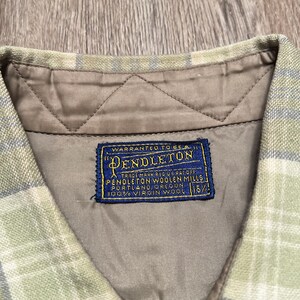 True Vintage 50-tals Pendleton ullrutig flanellskjorta CPO herrskjorta 15 1/4 NOS bild 11