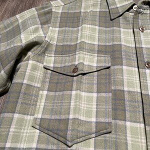 True Vintage 50-tals Pendleton ullrutig flanellskjorta CPO herrskjorta 15 1/4 NOS bild 5