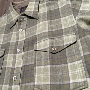 True Vintage 50-tals Pendleton ullrutig flanellskjorta CPO herrskjorta 15 1/4 NOS bild 4