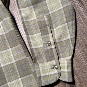 True Vintage 50-tals Pendleton ullrutig flanellskjorta CPO herrskjorta 15 1/4 NOS bild 7