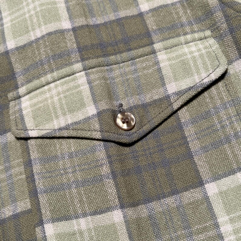 True Vintage 50-tals Pendleton ullrutig flanellskjorta CPO herrskjorta 15 1/4 NOS bild 12