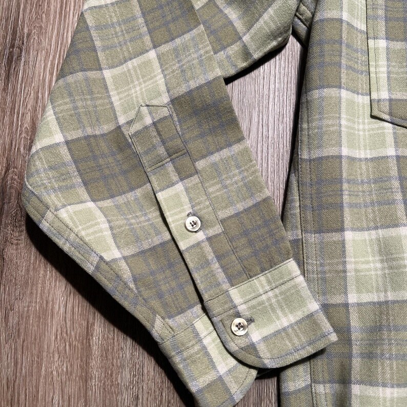 True Vintage 50-tals Pendleton ullrutig flanellskjorta CPO herrskjorta 15 1/4 NOS bild 6