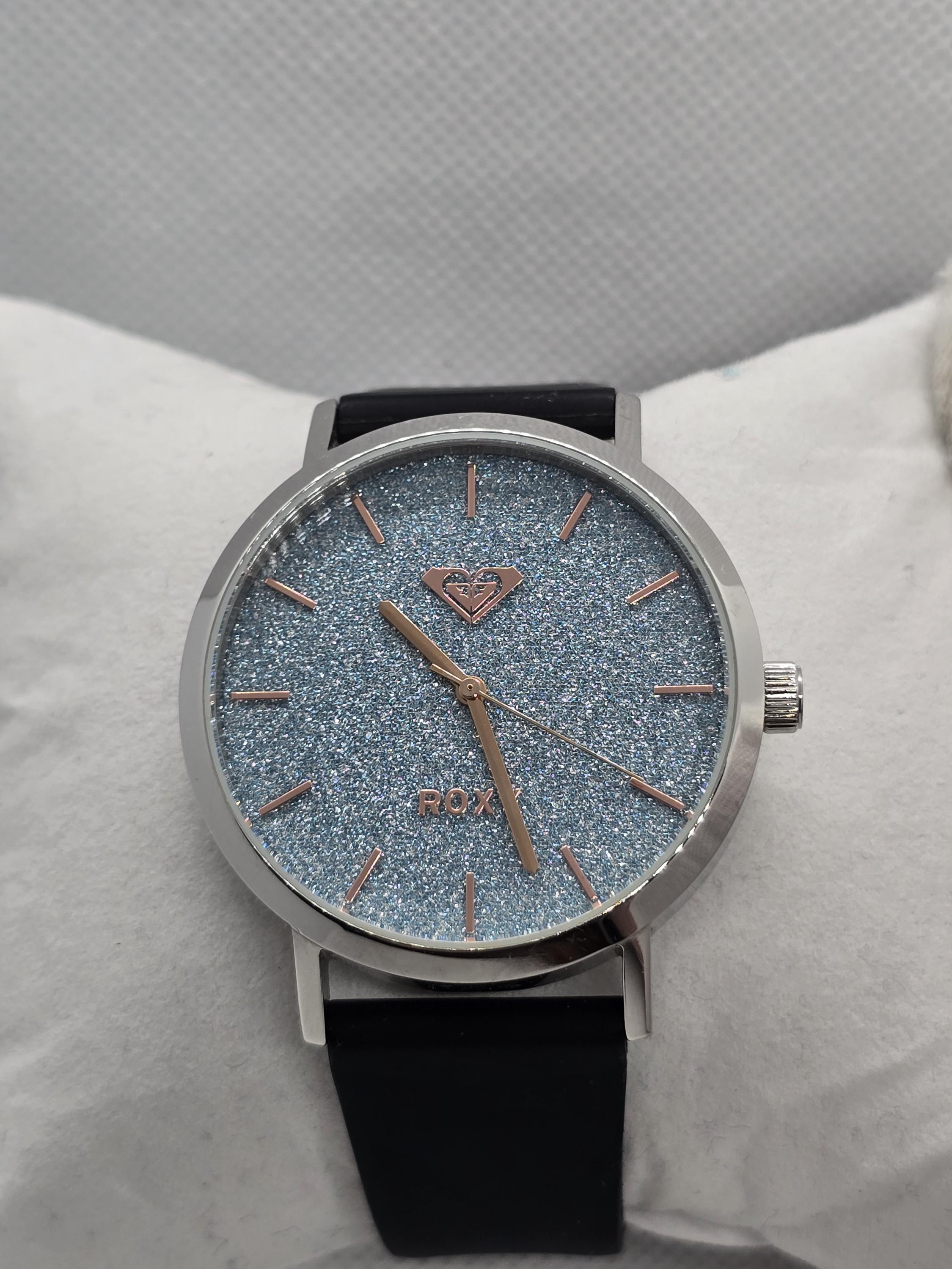 Roxy Quiksilver 40mm Unisex Watch Silver Tone Case, Blue 