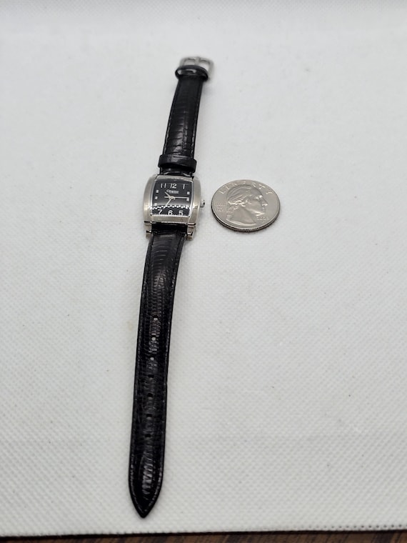 RUNNING! Vtg Caravelle by Bulova Ladies Watch with Black Cord Strap Vintage Repurposed Caravelle by Bulova Ladies main image 3