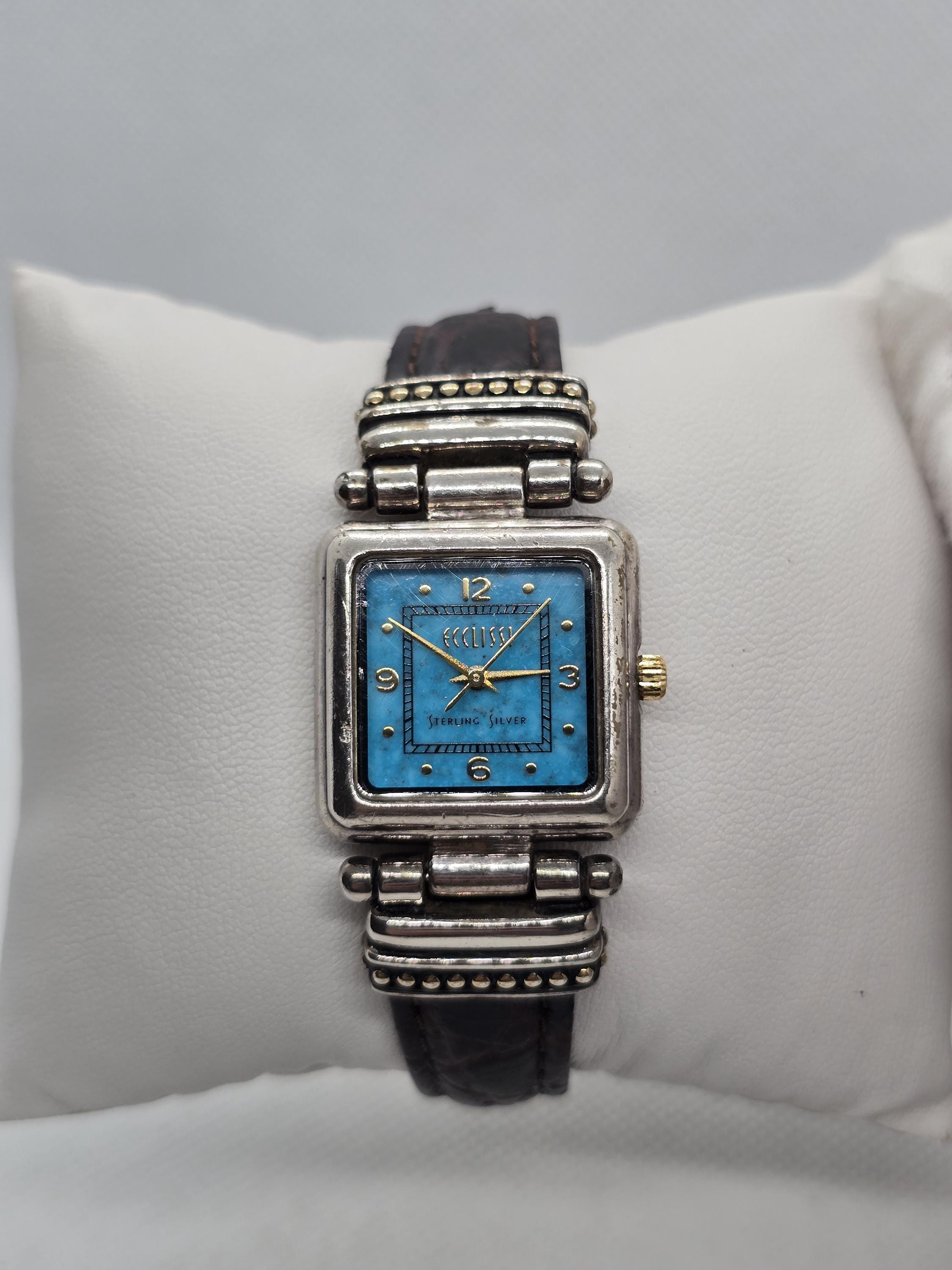 Ecclissi Sterling Silver 925 Watch for Women Turquoise Dial  display picture 3
