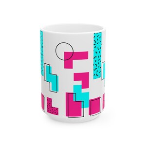 Retro 80&#39;s Mug, Vintage Coffee Cup, 80s Style Kitchen Decor, Unique Tea Mug, Christmas Gift Idea
