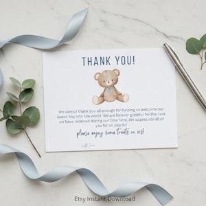 Editable Baby Boy Thank You Sign for Labor Delivery Nurses OBGYN & Hospital Staff Appreciation
