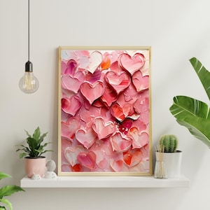 Romantic Hearts Printable Wall Art | Valentines Digital Download | Love Aesthetic Decor | Abstract Heart Painting | Trendy Wall Art (3)