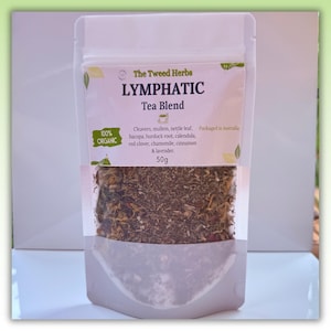 Organic Lymphatic herbal tea blend: Wildcrafted, Cleaver, Red Clover & Mullein