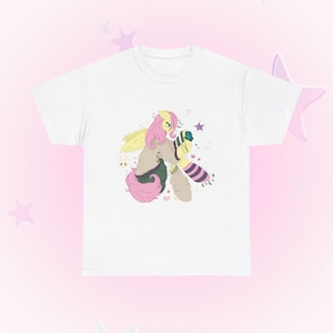 Koszulka Fluttershy (wysyłka do USA), słodka koszulka unisex My Little Pony, koszulka MLP Vibrant Graphic, koszulka Kawaii Cartoon