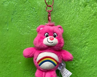 Rainbow Bear Plush Keychain, Cute Kawaii Stuffed Animal Bag Pendant, Birthday Gift for Kid