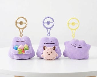 Ditto Plush Keychain, Anime Inspired Soft Stuffed Pendant, Kawaii Gift Idea