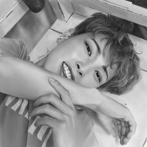 ateez hongjoong print, realism art