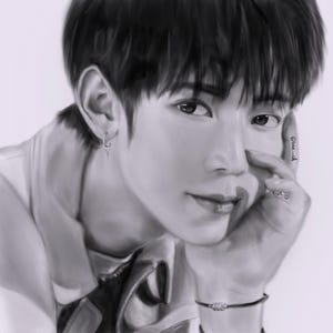 ateez yeosang print, realism art