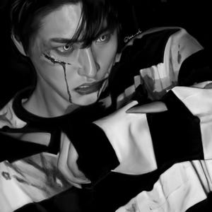 ateez halloween zombie seonghwa print, realism art