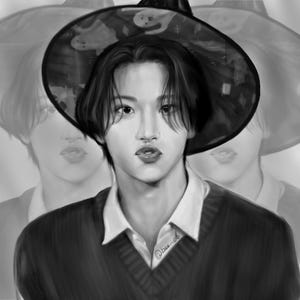 ateez halloween seonghwa print, realism art
