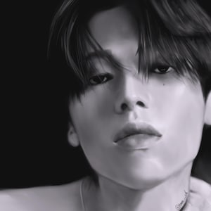 ateez wooyoung print, realism art
