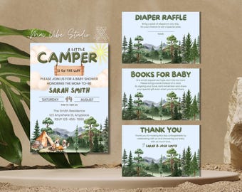 Camper Baby Shower Invitation Bundle: Nature Camp Theme (Digital Download)