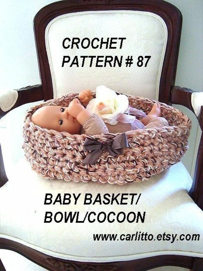 Crochet pattern baby basket cocoon baby accessories 87 Etsy