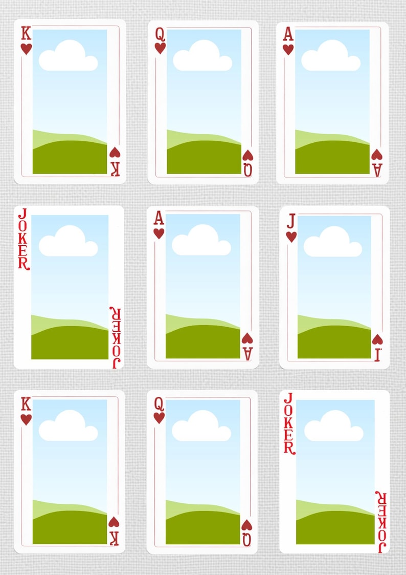 Modèle sur toile Jeu de cartes| Ensemble de photos de paysages ...